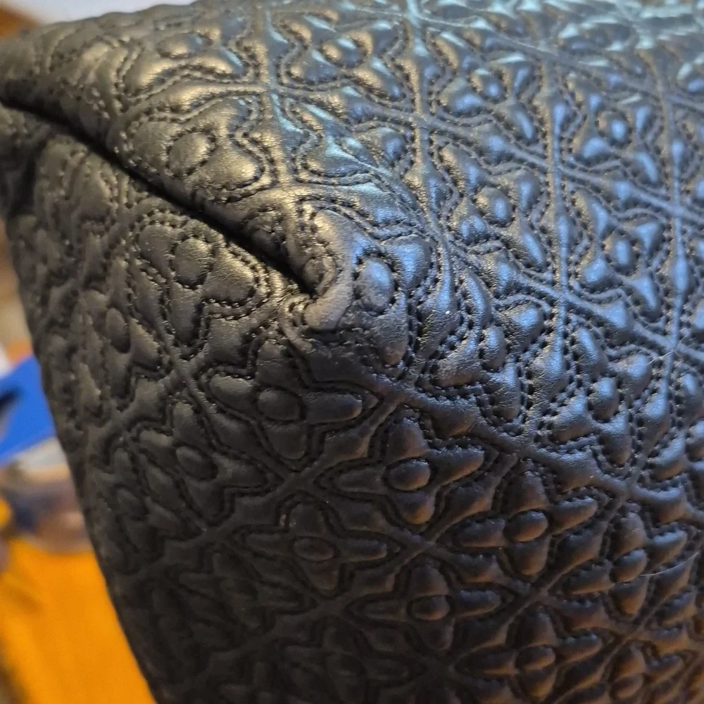 Tory Burch Black Quilted Leather Chain-Handle Crossbody Tote